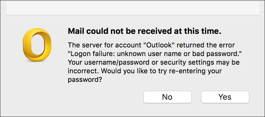 outlook for mac not connecting